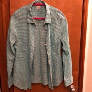 3/$30 JCrew green and white, ladies shirt.